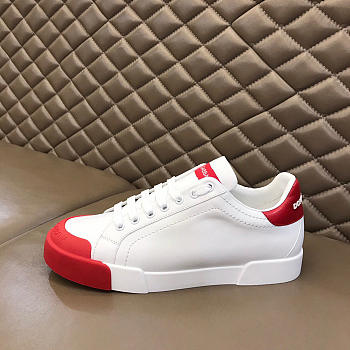 Dolce & Gabbana Portofino sneakers in nappa leather and rubber toe-cap red