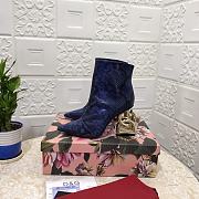 Dolce & Gabbana ankle boots with DG Pop heel snake print blue - 5