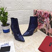 Dolce & Gabbana ankle boots with DG Pop heel snake print blue - 3