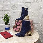 Dolce & Gabbana ankle boots with DG Pop heel snake print blue - 2