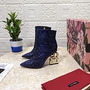 Dolce & Gabbana ankle boots with DG Pop heel snake print blue - 1