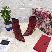 Dolce & Gabbana ankle boots with DG Pop heel snake print red - 3