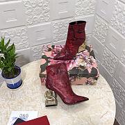 Dolce & Gabbana ankle boots with DG Pop heel snake print red - 2