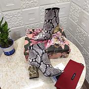 Dolce & Gabbana ankle boots with DG Pop heel snake print grey - 5