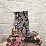 Dolce & Gabbana ankle boots with DG Pop heel snake print grey - 4