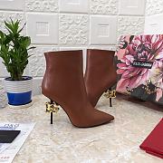 Dolce & Gabbana ankle boots with DG Pop heel brown - 4