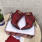 Dolce & Gabbana ankle boots with DG Pop heels snake print red - 5