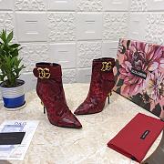 Dolce & Gabbana ankle boots with DG Pop heels snake print red - 4