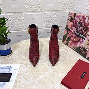 Dolce & Gabbana ankle boots with DG Pop heels snake print red - 2