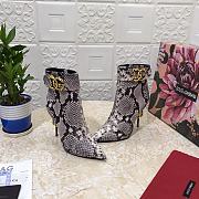 Dolce & Gabbana ankle boots with DG Pop heels snake print grey - 4