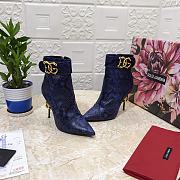 Dolce & Gabbana ankle boots with DG Pop heels snake print blue - 5