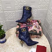 Dolce & Gabbana ankle boots with DG Pop heels snake print blue - 2