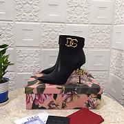 Dolce & Gabbana ankle boots with DG Pop heels and logo black  - 1