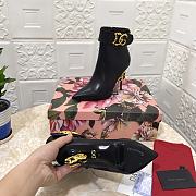 Dolce & Gabbana ankle boots with DG Pop heels and logo black  - 5