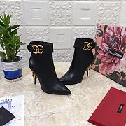 Dolce & Gabbana ankle boots with DG Pop heels and logo black  - 4