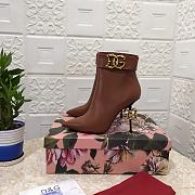 Dolce & Gabbana ankle boots with DG Pop heels and logo brown - 1