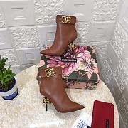 Dolce & Gabbana ankle boots with DG Pop heels and logo brown - 5