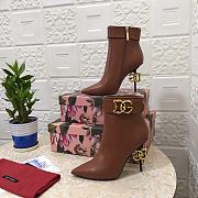 Dolce & Gabbana ankle boots with DG Pop heels and logo brown - 3