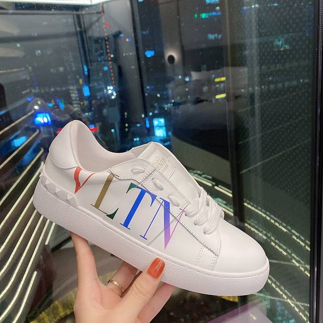 Valentino Garavani Open Sneaker VLTN logo print White rainbow - 1