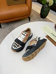 Burberry Leather and Vintage Check Cotton Sneakers Grey/Archive Beige - 6