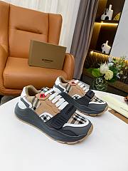 Burberry Leather and Vintage Check Cotton Sneakers Grey/Archive Beige - 1