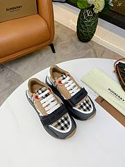 Burberry Leather and Vintage Check Cotton Sneakers Grey/Archive Beige - 4