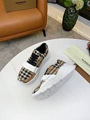 Burberry Leather and Vintage Check Cotton Sneakers Archive Beige - 5