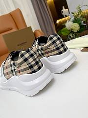 Burberry Leather and Vintage Check Cotton Sneakers Archive Beige - 4