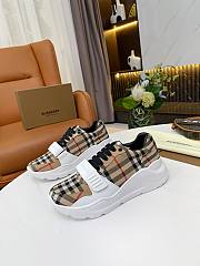 Burberry Leather and Vintage Check Cotton Sneakers Archive Beige - 1