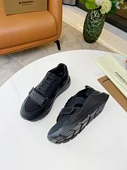 Burberry Leather and Vintage Check Cotton Sneakers Black - 5