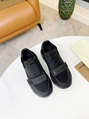 Burberry Leather and Vintage Check Cotton Sneakers Black - 3