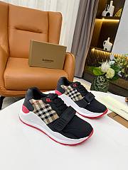 Burberry Leather and Vintage Check Cotton Sneakers Black/Archive Beige - 2