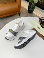 Burberry Leather and Vintage Check Cotton Sneakers Grey White - 3