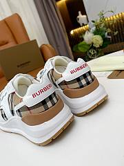 Burberry Leather and Vintage Check Cotton Sneakers White Beige - 2