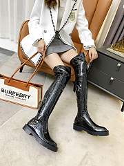 Givenchy Squared Patent Thigh Boots Black - 1