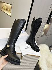 Givenchy Squared Boots In Stretch Leather Black with laces - 4