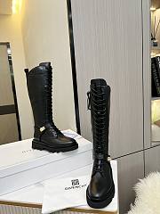 Givenchy Squared Boots In Stretch Leather Black with laces - 2