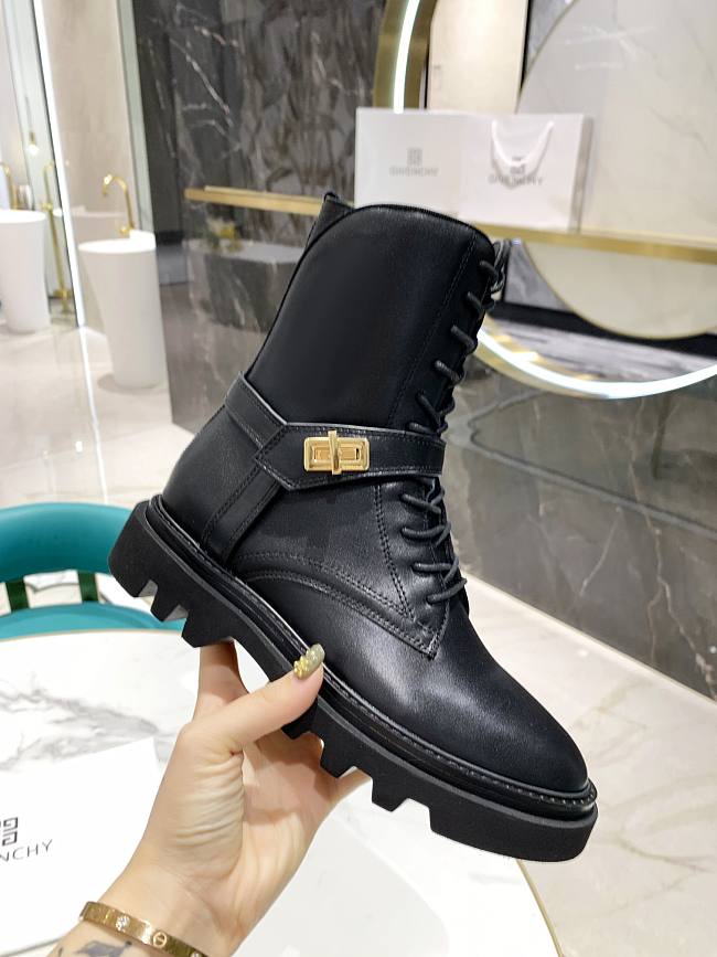 Givenchy Ankle Boots In Leather With laces - 1