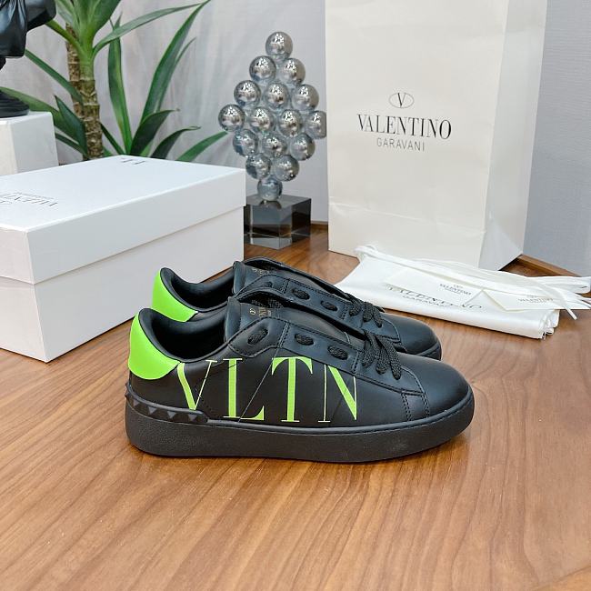 Valentino Garavani Open Sneaker with VLTN logo print black green - 1