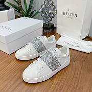 Valentino Garavani Open Sneaker white silver bullion - 3