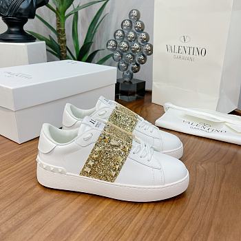 Valentino Garavani Open Sneaker white gold bullion