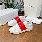 Valentino Garavani Open sneaker with contrast calfskin band red - 6