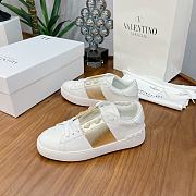 Valentino Garavani Open sneaker with metallic calfskin band gold - 5