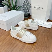 Valentino Garavani Open sneaker with metallic calfskin band gold - 4