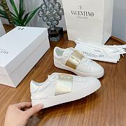 Valentino Garavani Open sneaker with metallic calfskin band gold - 3