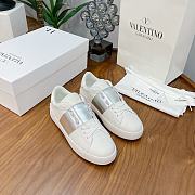 Valentino Garavani Open sneaker with metallic calfskin band silver - 4