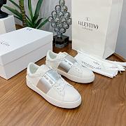 Valentino Garavani Open sneaker with metallic calfskin band silver - 2