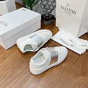 Valentino Garavani Open sneaker with metallic calfskin band silver - 3