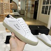 YSL COURT CLASSIC SL/06 EMBROIDERED SNEAKERS IN LEATHER OPTIC WHITE - 5