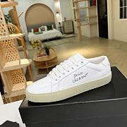 YSL COURT CLASSIC SL/06 EMBROIDERED SNEAKER IN LEATHER OPTIC WHITE - 5